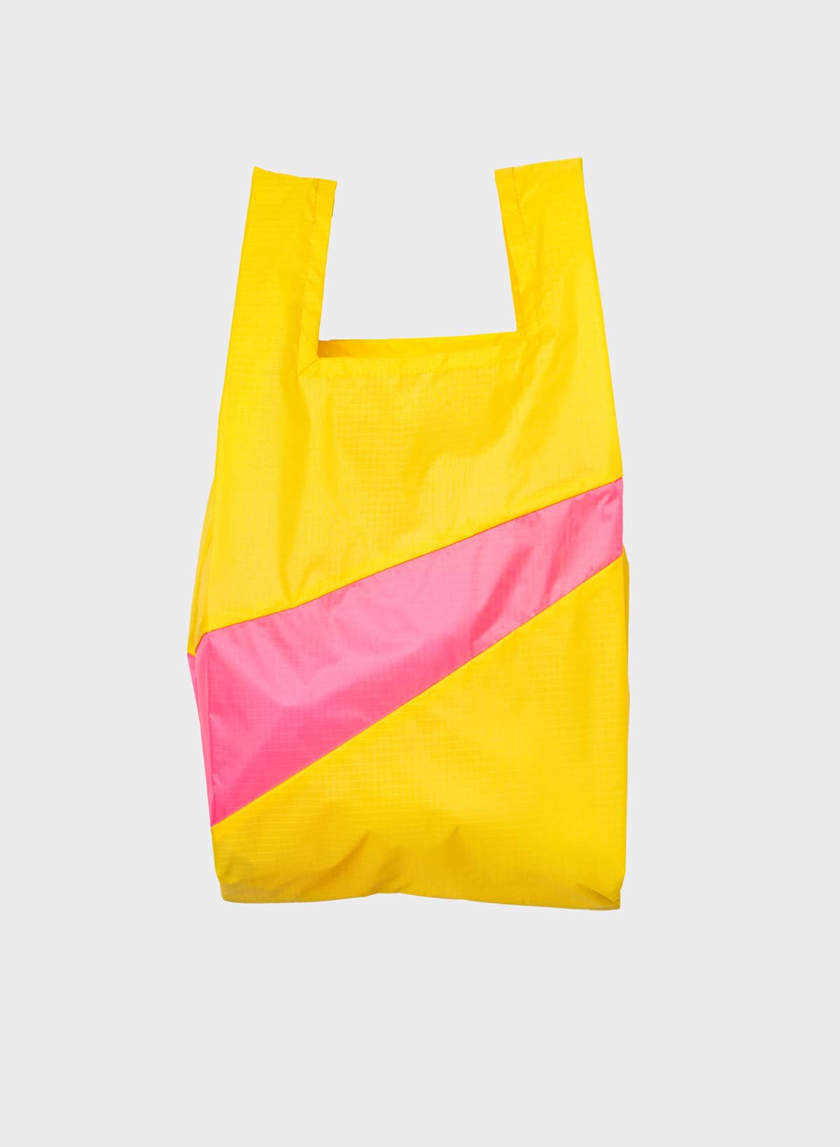 SUSAN BIJL Shopping bag TV yellow & fluo pink M