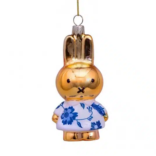 VONDELS Kerstbal Nijntje delfts blauw jurkje