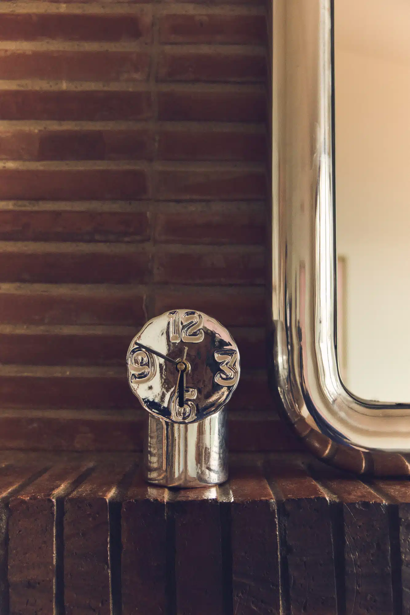 HKliving retro keramieke klok chrome