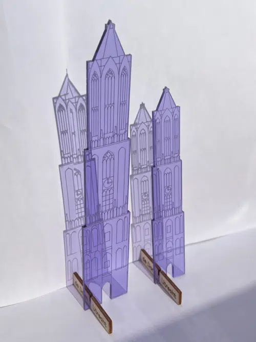 JUDS Plexiglas Domtoren staand 16 cm zilver