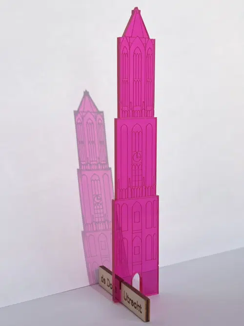 JUDS Plexiglas Domtoren staand 21 cm roze