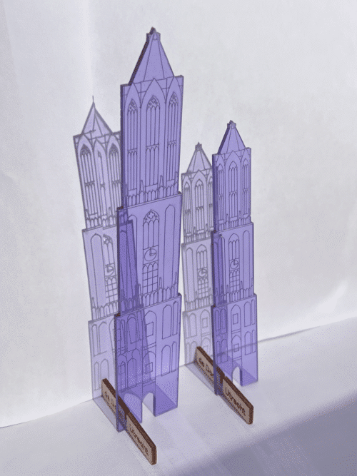 JUDS Plexiglas Domtoren staand 21 cm zilver