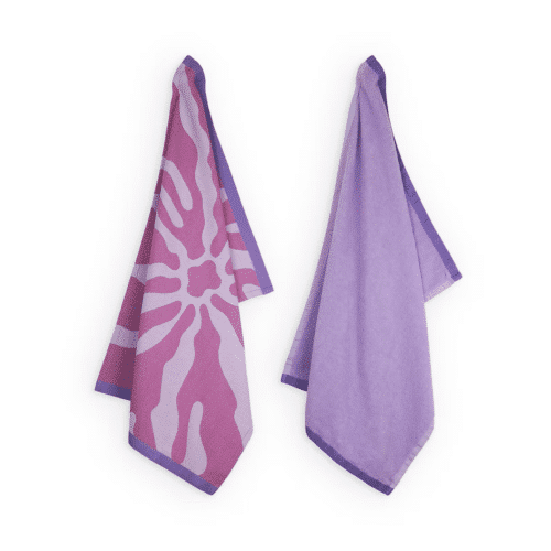 Lifa Home Theedoek en handdoek set vivid violet