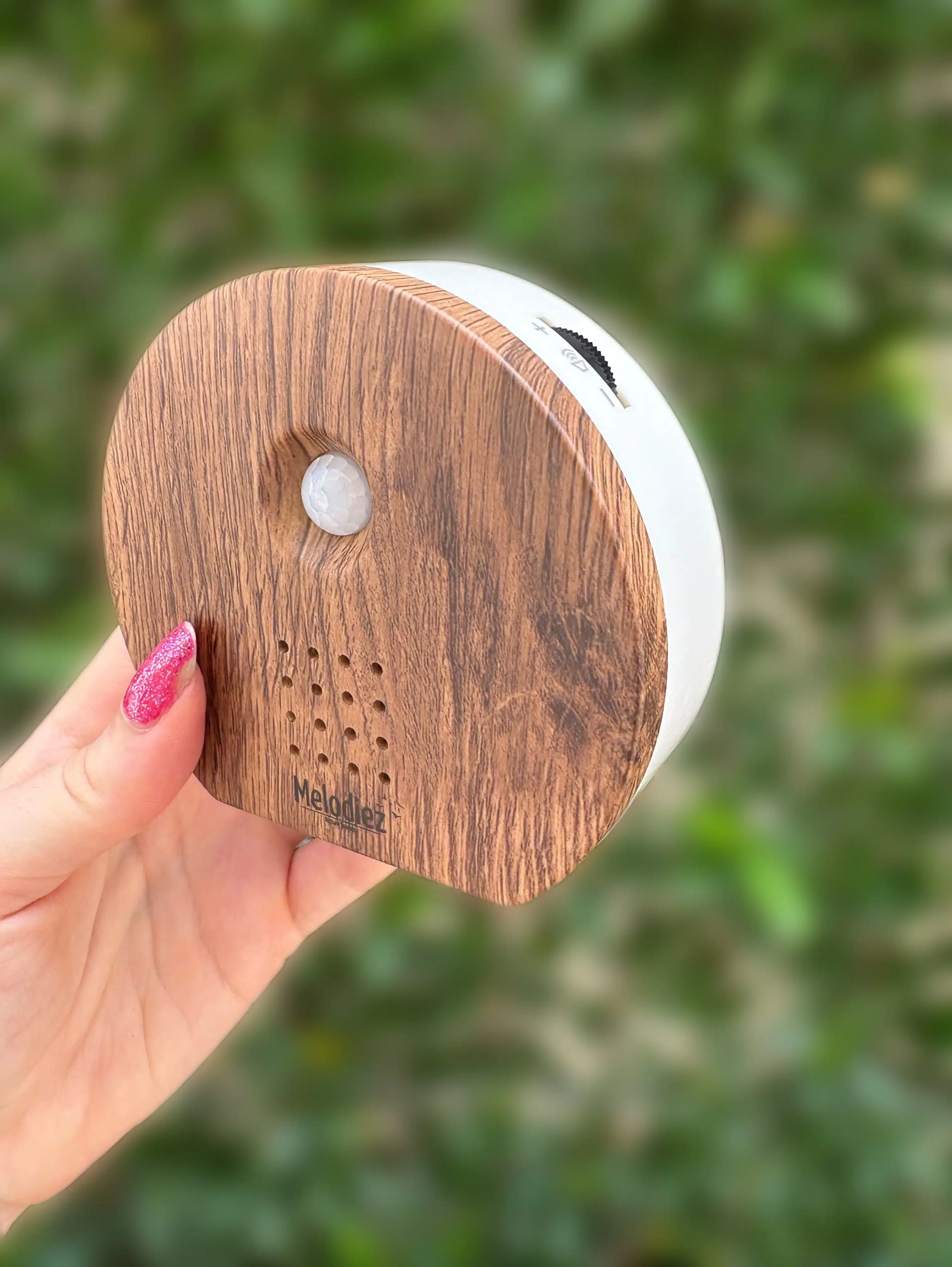 Melodiez vogelhuisje met geluid donker hout