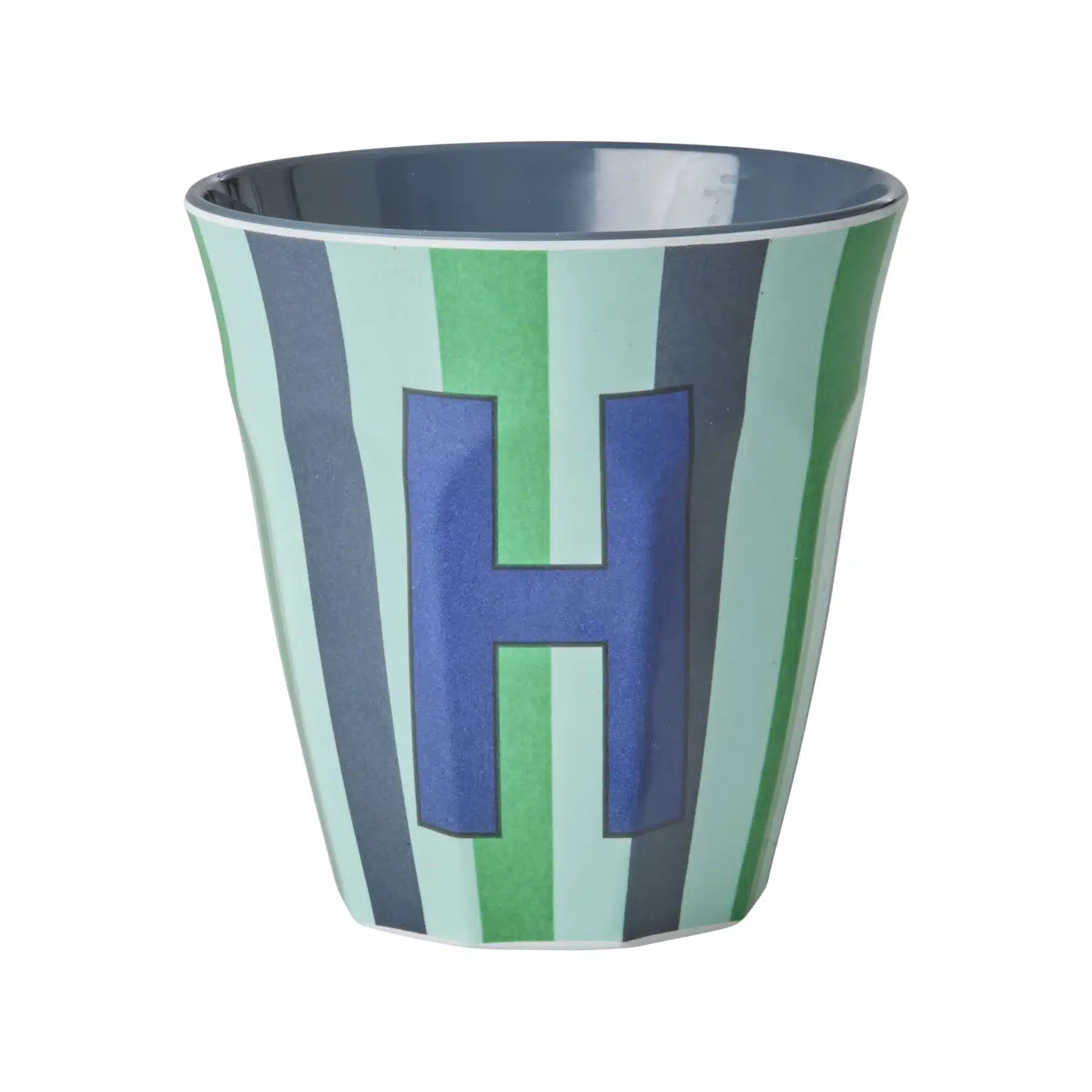 RICE Melamine beker letter H blauwe thema strepen