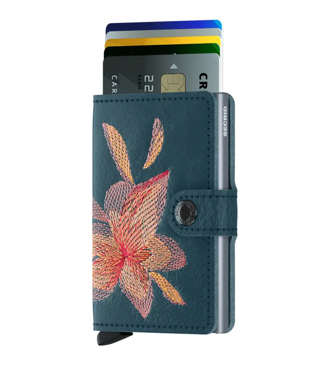 SECRID Miniwallet Stitch linea magnolia petrol
