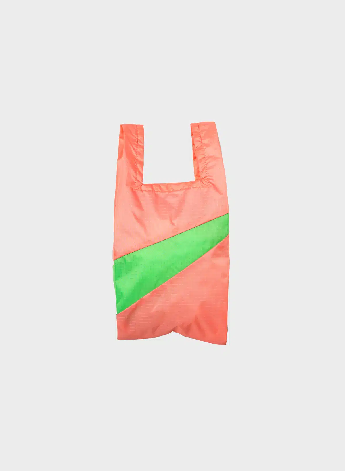 SUSAN BIJL Shopping bag coral & greenscreen S