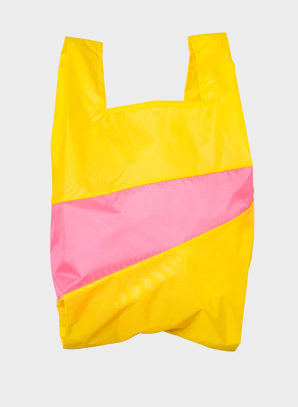 SUSAN BIJL Shopping bag TV yellow & fluo pink L