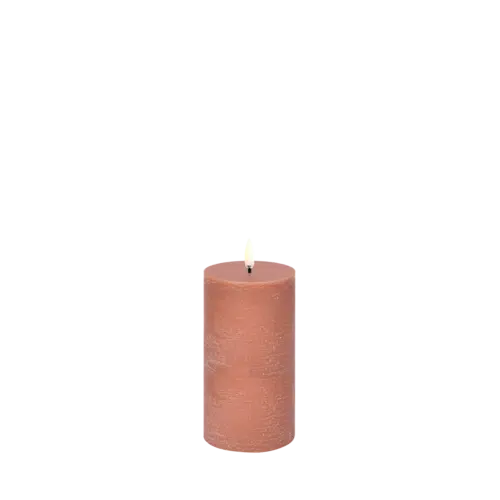 Uyuni LED pillar kaars terracotta 7,8 x 15 cm
