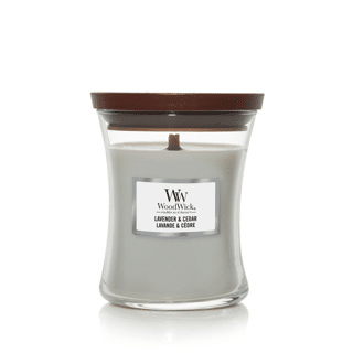 Woodwick Lavender & cedar kaars medium