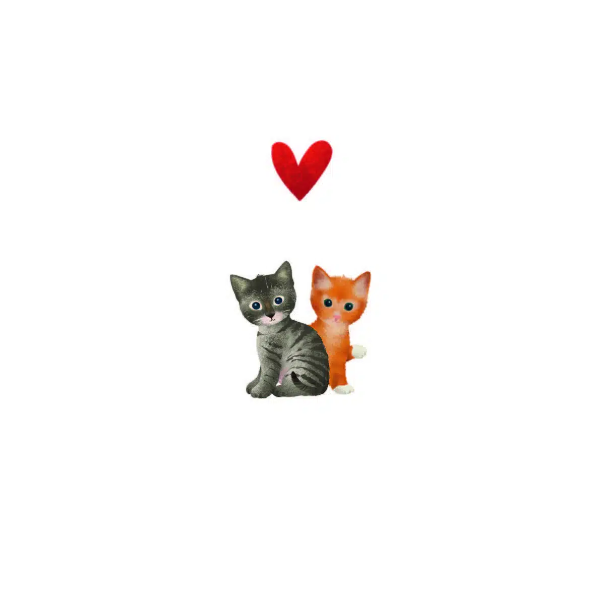 Yon gevouwen kaart 2 katjes