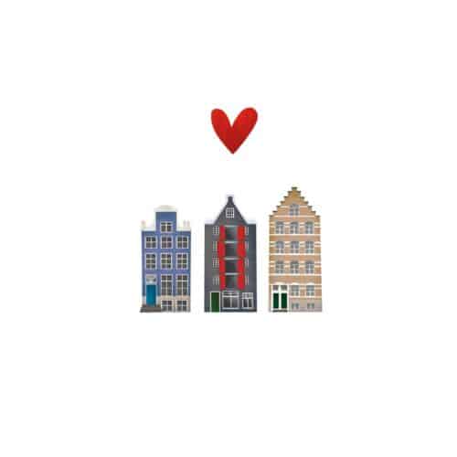 Yon gevouwen kaart grachtenpanden