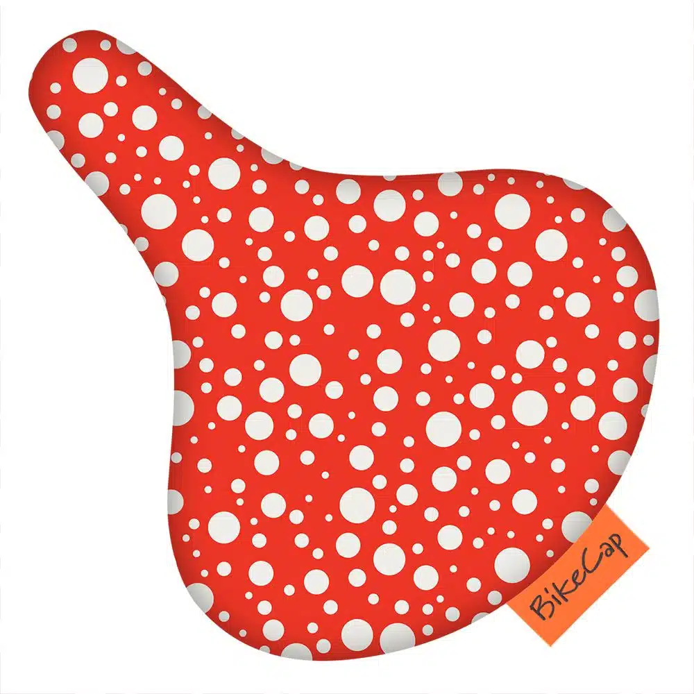 BikeCap zadelhoes dots red and white