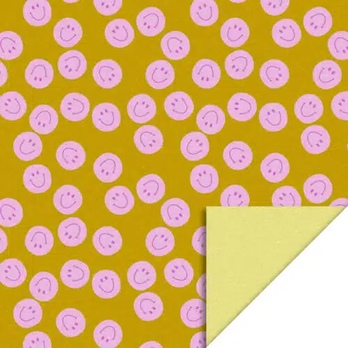 Cadeaupapier smiley green/pink