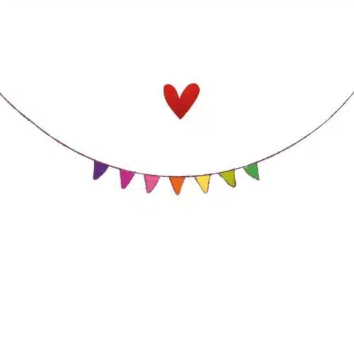 Gevouwen kaart yon regenboog slinger