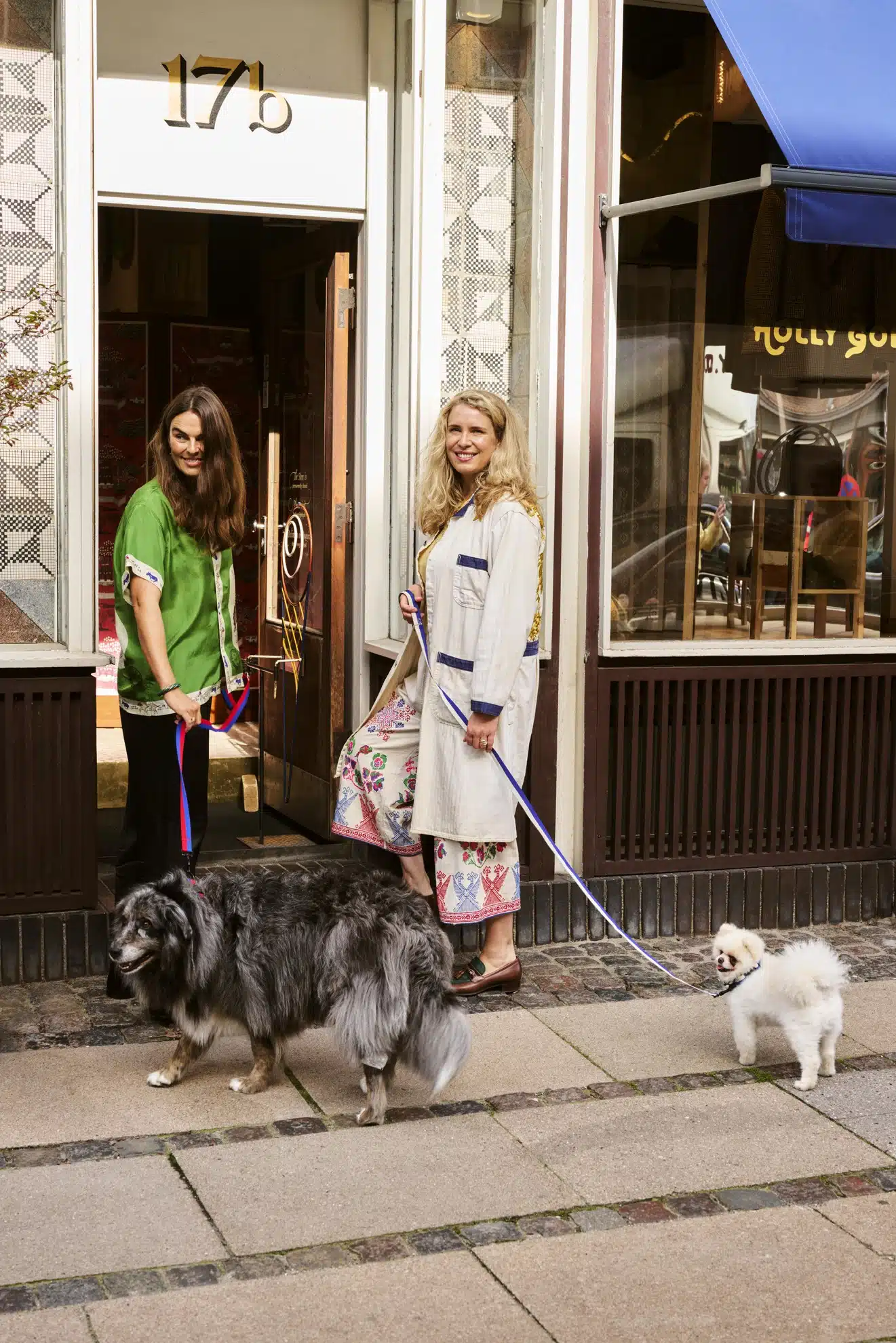 HAY Hondenriem plat blauw/gebroken wit