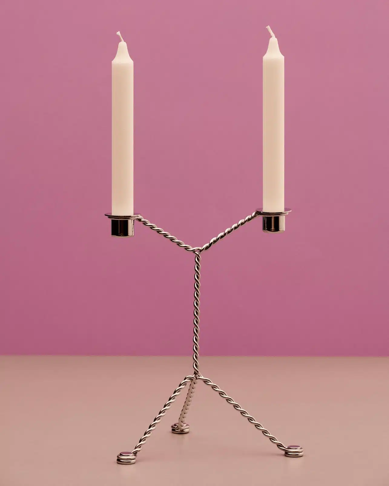 HAY Wire kaarsenhouder zilver