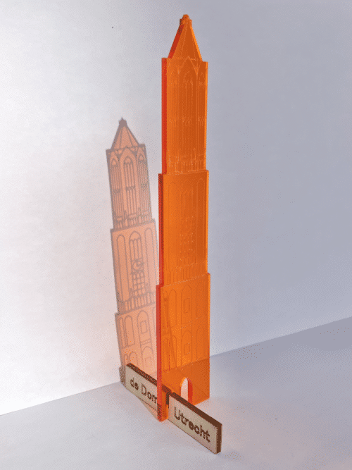 JUDS Plexiglas Domtoren staand 21 cm oranje