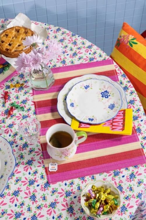 Kitsch Kitchen Placemat bamboo rood/roze