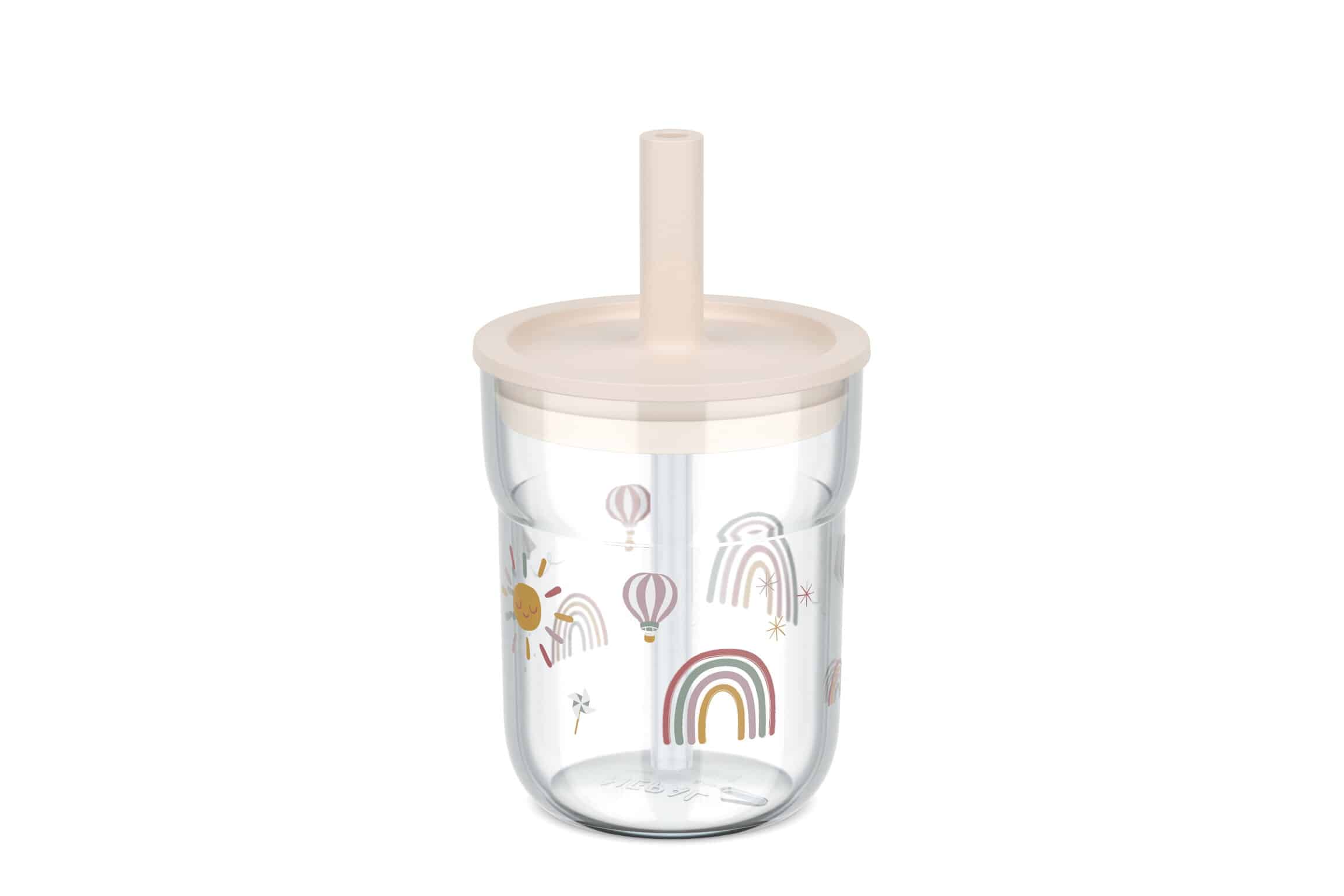 Mepal Kinderglas met rietje Mio 250ml sunshine en rainbow