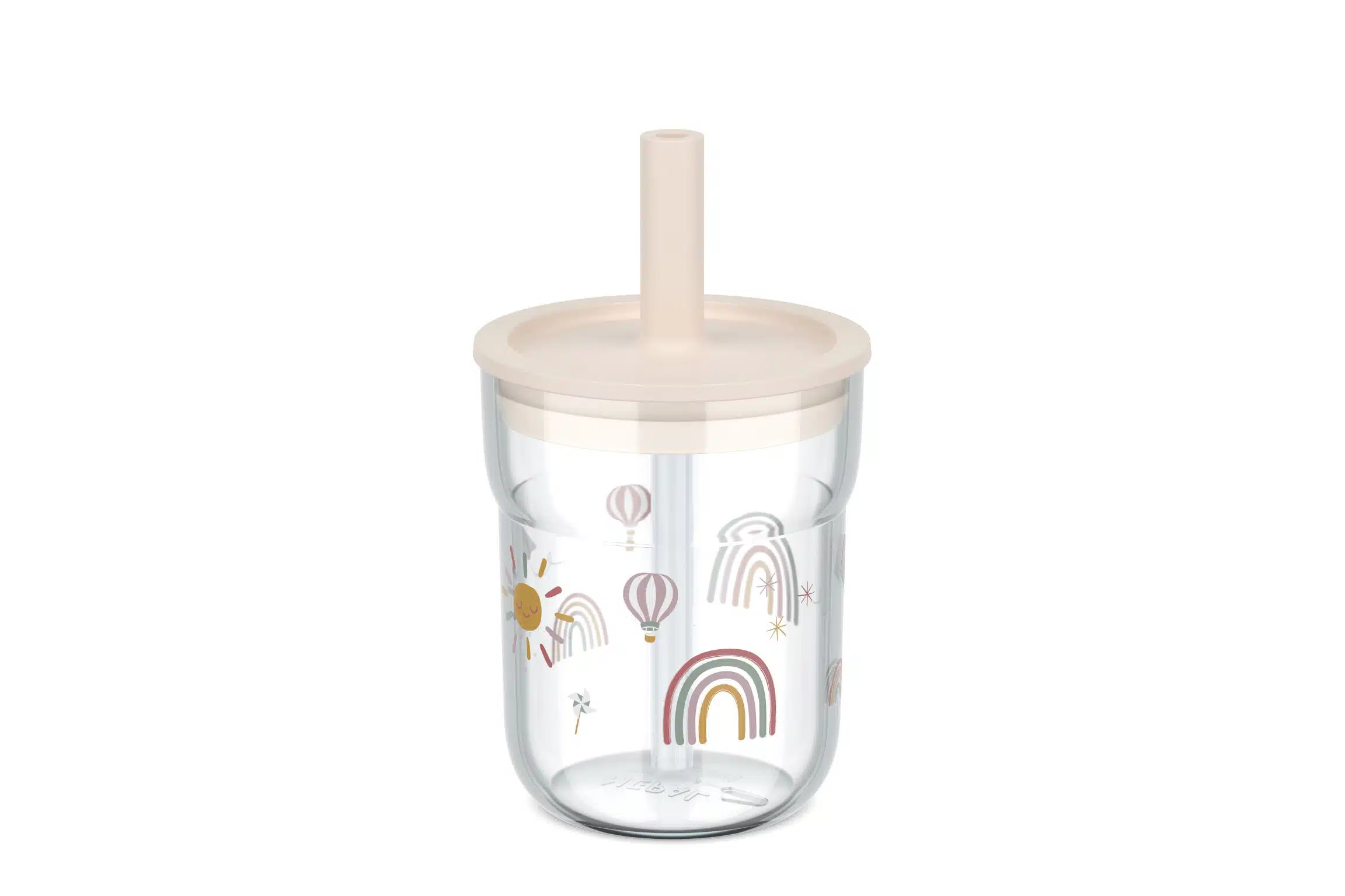 Mepal Kinderglas met rietje Mio 250ml sunshine en rainbow