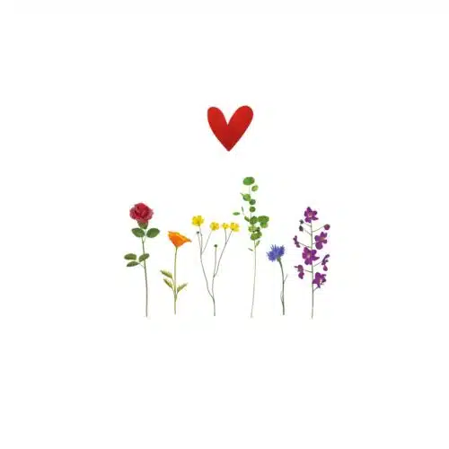 Yon gevouwen kaart 6 bloemen