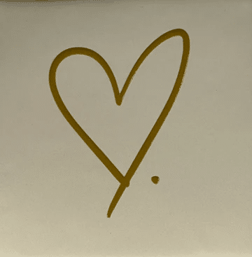 Yett Quote tegel hartje fijn creme/goud 10x10