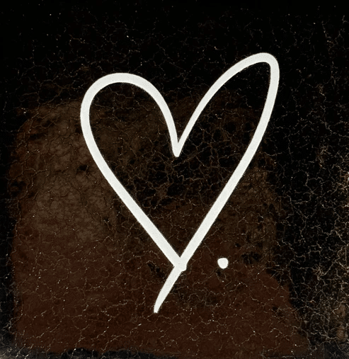 Yett Quote tegel hartje fijn goud/creme 10x10