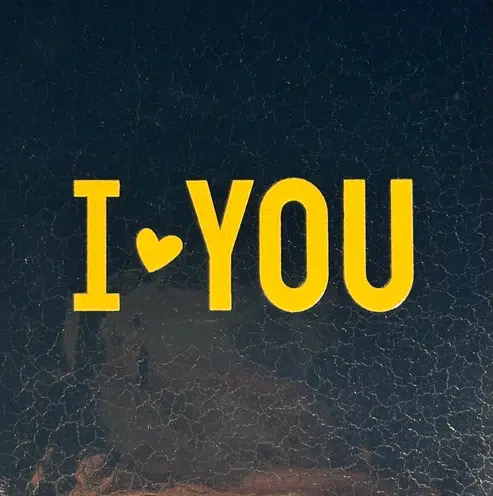 Yett Quote tegel I (hartje) you goud/geel 10x10