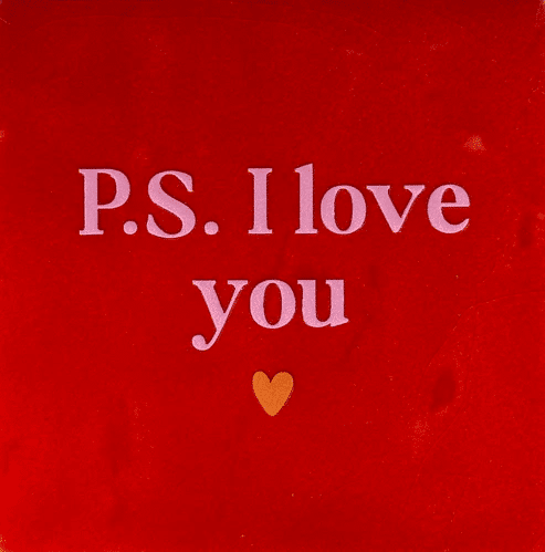 Yett Quote tegel p.s. i love you rood/roze10x10