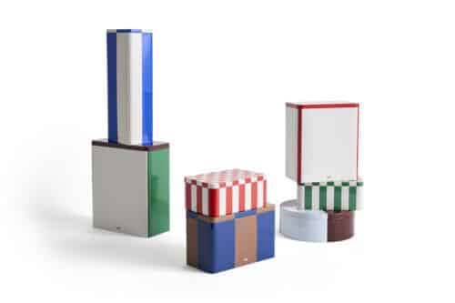 HAY tinnen blik medium bruin / donker blauw