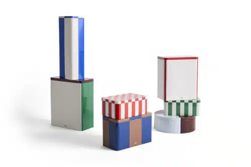 HAY tinnen blik medium bruin / donker blauw