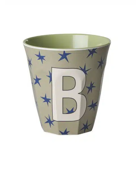 RICE Melamine beker letter B Stars