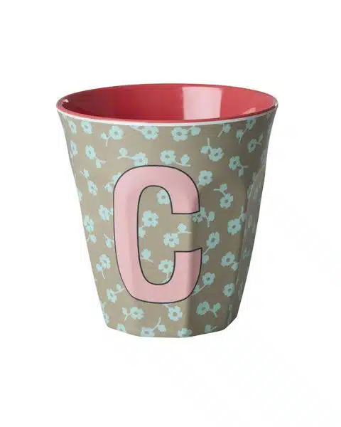 RICE Melamine beker letter C flowers