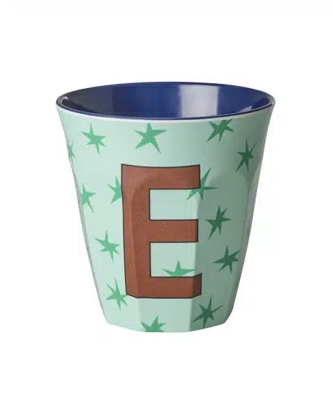 RICE Melamine beker letter E Stars