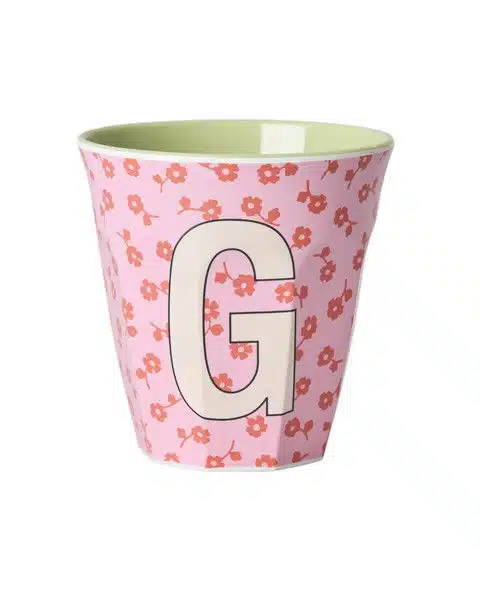 RICE Melamine beker letter G flowers