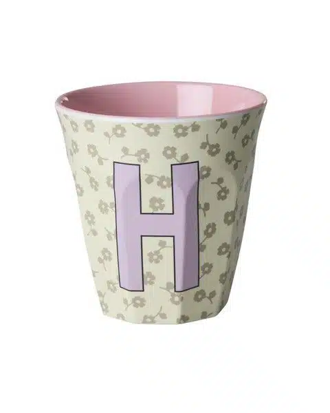 RICE Melamine beker letter H flowers