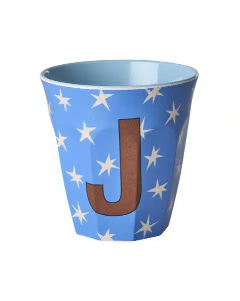 RICE Melamine beker letter J Stars