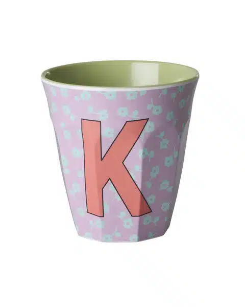 RICE Melamine beker letter K flowers