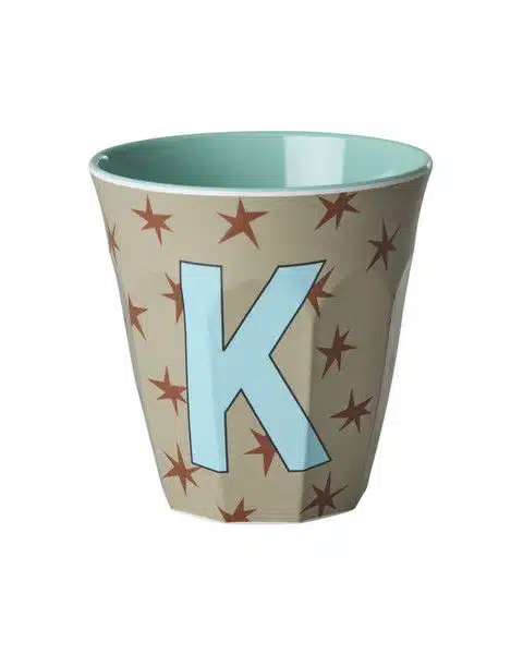 RICE Melamine beker letter K Stars