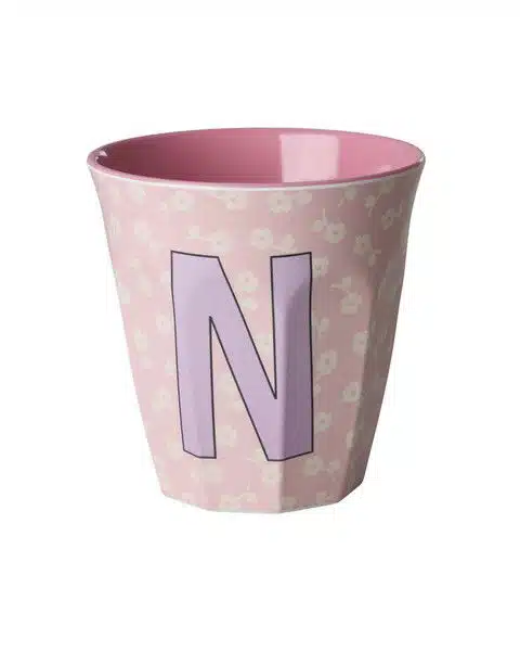 RICE Melamine beker letter N flowers