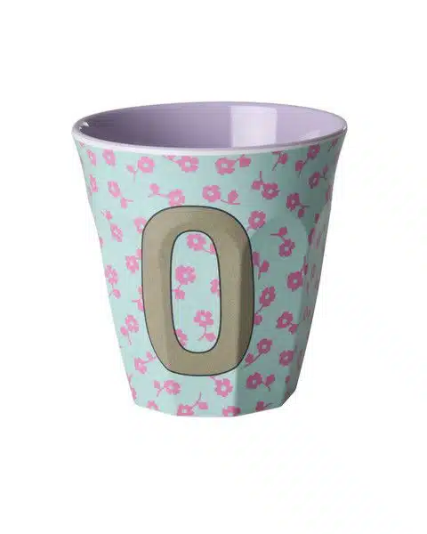 RICE Melamine beker letter O flowers