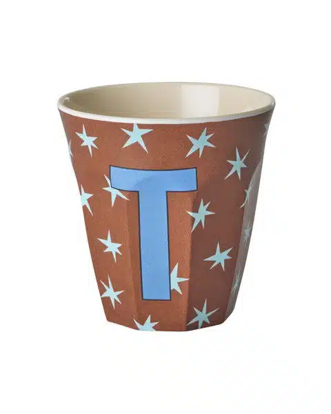 RICE Melamine beker letter T Stars
