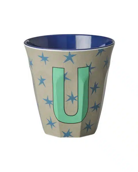 RICE Melamine beker letter U Stars