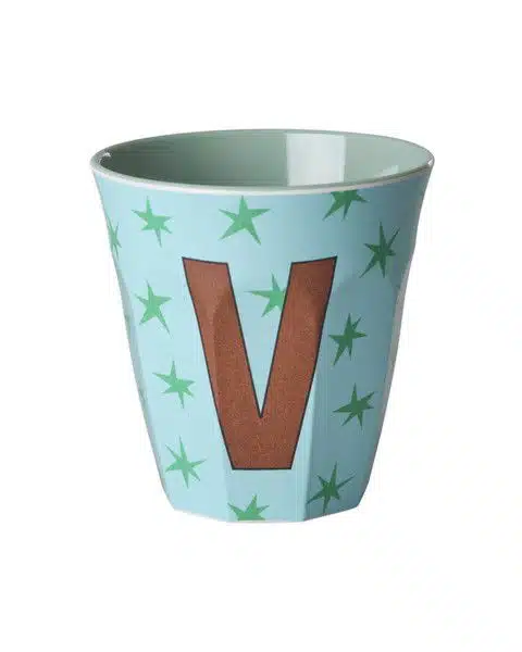 RICE Melamine beker letter V Stars