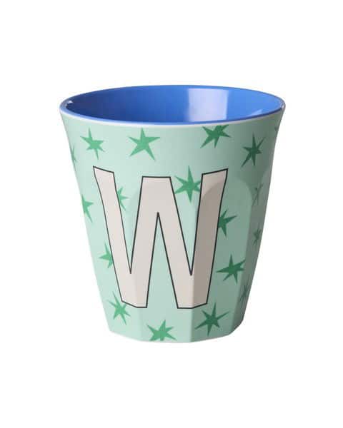 RICE Melamine beker letter W Stars