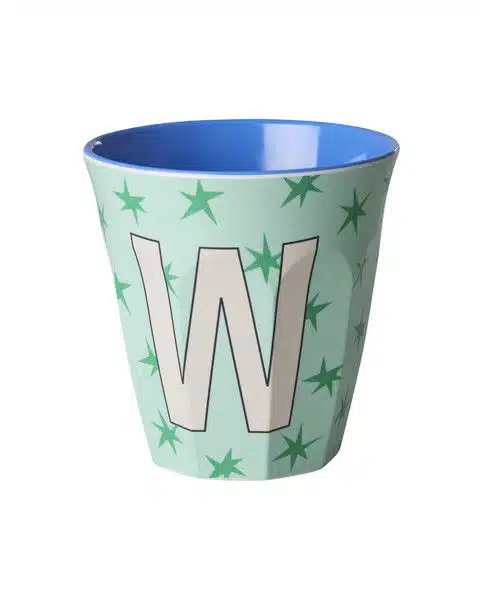 RICE Melamine beker letter W Stars