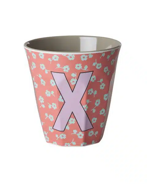 RICE Melamine beker letter X flowers