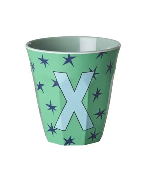 RICE Melamine beker letter X Stars