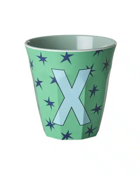 RICE Melamine beker letter X Stars